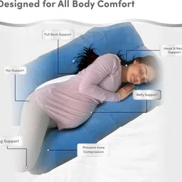 mylo 2 in 1 U Shaped Pregnancy & Feeding Pillow for Back and Belly Support Cotton Solid Pregnancy Pillow Pack of 1 image 3