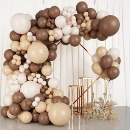 nagina collection Solid Pastel Dark Brown Chocolate Coffee Balloons Kit For Birthday - 50Pcs Balloon image 4