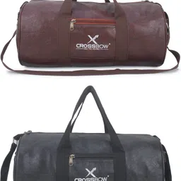 crossbow 20 L Gym Duffel Bag - Combo Gym Bag For Unisex - Extra Spacious (Black & Brown) - Black, Black-picture-11