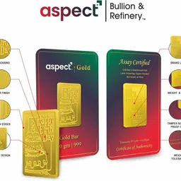 aspect bullion & refinery AGB5GMBIRTHDAY999E 24 (999) K 5 g Gold Bar image 3