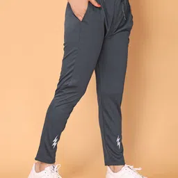 anand Women Solid, Self Design Grey Track Pants image 4