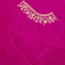 vivida enterprise Unstitched Art Silk Blouse Material Embroidered image 4