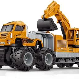 ukaxa Construction Bulldozer 2 in 1 JCB Plastic Excavator Toy Vehicle Unbreakable toys image 1