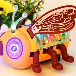 nh world Electric Walking Bee Toy Transparent Gear Little Bee Toy(3XAA Battery Included) image 2