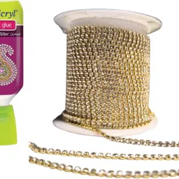 rimi's Stone Chain for Jewelry Making, White Stone 5M& FeviCryl 30 ml Combo-picture-42