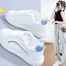 wogdan White Trending Stylish Casual Shoes Sneakers For Women image 3