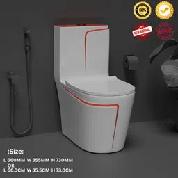 eltix EL1004 IMPORTED Ceramic S TYPE/Water Closet/Commode With Soft Close Western Toilet Seat Western Commode image 4