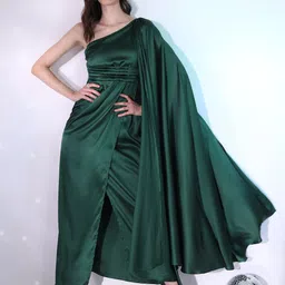 tokyo talkies Women Maxi Dark Green Full Length Dress image 4