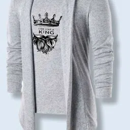 aioue Men Full Sleeve Grey Shrug-picture-35