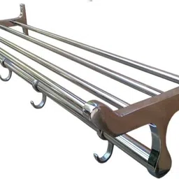 deeplax TOWEL RACK/TOWEL HOLDER/TOWEL STAND/TOWEL HANGER/TOWEL BAR/TOWEL ROD/TOWEL BAR ROBE POLLY 24 INCHES (2 FEET) CHROME FINISHED SILVER Towel Holder-picture-12