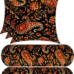 gkm Combo Set Of 3 Cushion And 2 Microfibre Floral Bolster Pack of 5-picture-18