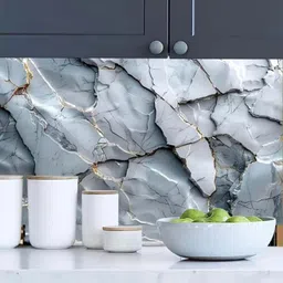 sirteriq 400 cm Self-Adhesive Removable Shining Oil Proof & Kitchen Marble Sticker Self Adhesive Sticker image 2