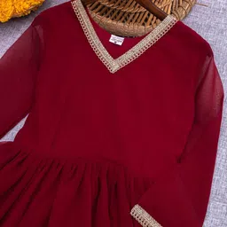 selvifab Self Design Georgette Stitched Anarkali Gown image 2