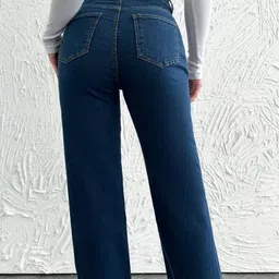 njfabs Women Straight Fit High Rise Blue Jeans image 2