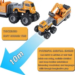 ukaxa Construction Bulldozer 2 in 1 JCB Plastic Excavator Toy Vehicle Unbreakable toys image 4