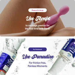 bloom Gliding Temptation Combo | Massager + Lubricant (50 ml)|For Stress Management image 3