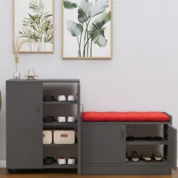 specialitypanels Ella Shoe Cabinet In Slate Grey Finish image 1