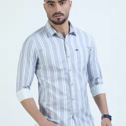 rocket science Men Regular Fit Striped Spread Collar Casual Shirt image 1