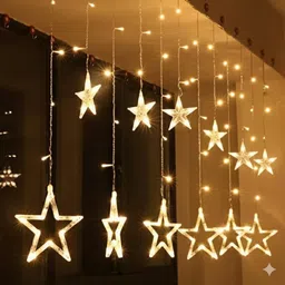 96 LEDs 2.5 m Yellow Flickering Star Rice Lights-image-32