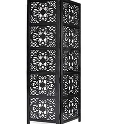 shilpi Black 2 Panel Folding Wood & MDF Room Divider Seprator image 3