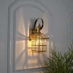 kapoor lampshades Calsada Classic Brass and Glass Wall Light-picture-10