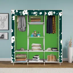 furnigully 3 Fold 8 Rack Printed Carbon Steel Collapsible Wardrobe image 2