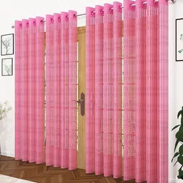 msd decor hub 213 cm (7 ft) Door Polyester Transparent Curtain (Pack Of 4) image 1