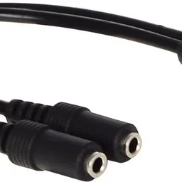 FOX MICRO Black Pro Series Y Stereo Splitter - 1 x 3.5mm Male To 2 x 3.5mm Female - Y Cable Splitter Produces Equal Audio Output for Headphones, Earphones, and Speakers (0.5ft, Black)-(SET OF 2 JACK CABLES)-FM Phone Converter-image-7