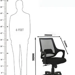 MAESTRO Home & Office Mesh Chair with Fixed Handles Fabric Office Arm Chair image 4