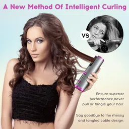 khodal USB Rechargeable Automatic Wireless Electric Hair Curler L/R Rotating Curler,Cordless Auto Curler 300F-390F Temperature Control Full Anti-scalding, Curls or Waves Anytime Electric Hair Curler image 4