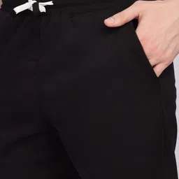 foxter Men Solid Black Track Pants image 4