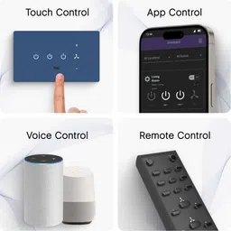 iotics Smart Touch Switch for 3 Lights & 1 Fan, Remote, Mobile App, Alexa & Google Home Smart Switch image 2