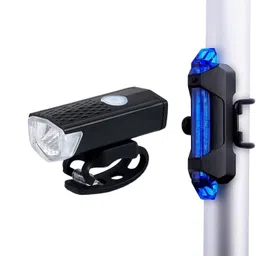 afpin USB Rechargeable Combo of Cycle Lights- 300 Lumens Headlight,Blue USB Tail Light LED Front Rear Light Combo-picture-21