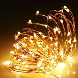 mansaa 10m, 100 leds usb string lights for all purpose decoration 100 LEDs 10.06 m Gold, Yellow Steady String Rice Lights image 2