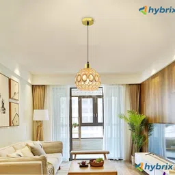 hybrix LED 9 Watt K9 Crystal Ceiling Lamp, Golden, 7 Colors Light by Switching On/Off, Chandelier Ceiling Lamp image 3