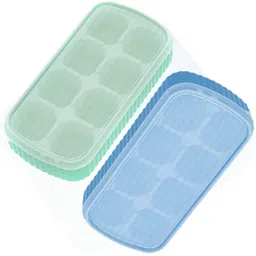 rbgiit Cold Coffee Silicone 8 Cube Ice Maker Mold for Cold Coffee & Cold Drinks Blue, Green Silicone Ice Cube Tray image 1