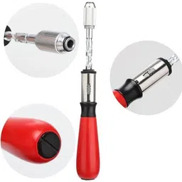 aasons Semi Automatic Wooden Handle Ratcheting Screwdriver With 5 Pcs Assorted Bits Set Screwdriver Bit Set image 2