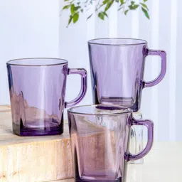 pasabahce Glass Colour Carre Mugs (Set of 6pcs) image 1