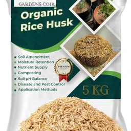 gardenscoir Organic Rice Husk for Plants 5 kg | Best Horticuture Grade Rice Husk Husk-picture-17