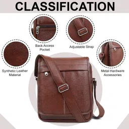 deoxo Men & Women Brown Messenger Bag image 3