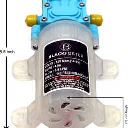 blackfoster 140 Psi DC 12V 6.5/LPM Micro Electric Diaphragm High Pressure Water Pump. 12V DC Input Oprated Motor. Pressure Washer-picture-19