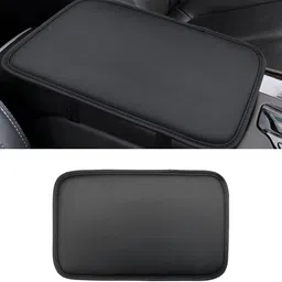 Center Pad Universal Fit For Car Waterproof Armrest Seat Pad (Leather Black) Car Armrest Cover-image-3