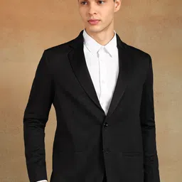 fubar Men Solid Single Breasted Formal Blazer image 1