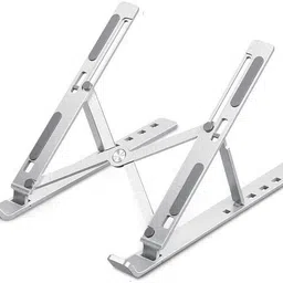 Midkart Adjustable Aluminium Alloy Laptop Stand Ergonomic & Sturdy Design, Fold-able Stand with 6 6 Adjustable Height Angles Laptop Stand-picture-15