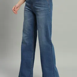 guti Women Flared High Rise Blue Jeans image 5