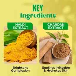 Aaryanveda Haldi-Chandan Bleach Cream Instant Glow Fairness Facial Pack for All Skin Types image 5