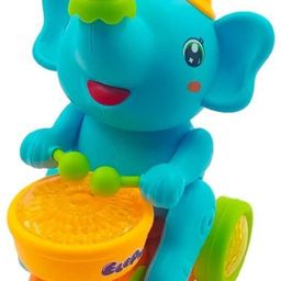 hk toys Musical Elephant Toy with Levitation Ball on Nose Along with Dazzling Light Drum-picture-1