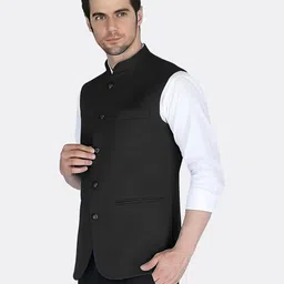 rocksy Men Solid Nehru Jacket image 4