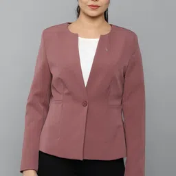 allen solly Women Solid Single Breasted Casual Blazer-picture-22