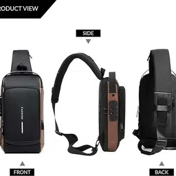 myrra Waterproof Unisex Sling Bag Anti Theft | USB Charging Port Shoulder Backpack Diving Tank Backpack image 5